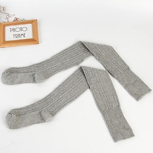Damen Strümpfe Oberschenkelhohe Crimpsocken Ganzjährig Strumpfhose warm halten elastisch Gestrickt Modisch Casual Marineblau Schwarz Weiß Einheitsgröße