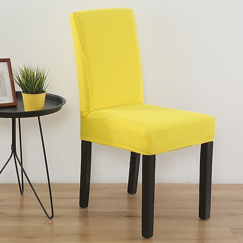 Stuhlhusse für Esszimmerstühle, burgunderfarben, Stretch-Stuhlsitzbezug, Spandex, waschbar, Küchenschutz für Esszimmer, Hochzeitszeremonie, langlebig Image