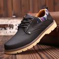 Herren Turnschuhe Freizeitschuhe für Herren Komfort Schuhe Wandern Wanderschuhe Vintage Geschäftlich Klassisch Outdoor Täglich Leder Warm Schnürsenkel Schwarz Blau Kaki Sommer Frühling