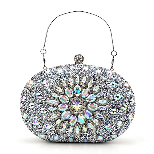 Luxuriöse Abendclutch aus blauem Kristall für Damen – Strass-Handtasche mit Griff für Hochzeiten, Partys und formelle Anlässe