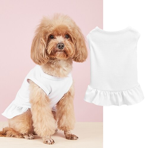 Hund Katze Kleid Minimalistisch Lässig Atmungsaktiv Weich Waschbar Bequem Outdoor Alltagstauglich Hundebekleidung for Bichon Frise Zwergspitz Baby Haustier Papillon Klein Image