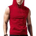 Herren Ärmelloser Kapuzenpullover Trainings-Hoodie Tank Top Fitness Hoodie Mit Kapuze Sport Natur Täglich Festtage Glatt Schwarz Rote Blau Sportkleidung Strassenmode Sport Frühling Herbst