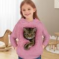 Mädchen 3D Katze Kapuzenshirt Pullover Langarm 3D-Druck Frühling Herbst Aktiv Modisch Kuschelig Polyester kinderkleidung 3-12 Jahre Mit Kapuze Outdoor Casual Täglich Regular Fit