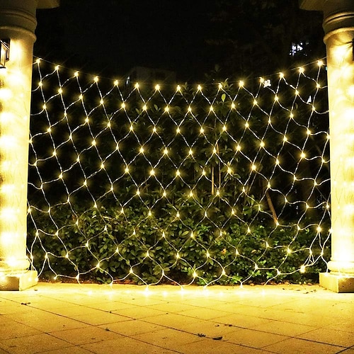 LED Fischernetz Lampe Netzgitter Laterne Außenbeleuchtung Halloween-Dekoration Zimmer Nachtisch hängende Netzlampe Image