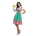 Karneval Oktoberfestbier Kostüm Dirndl Trachtenkleader Bayerisch Wiesn Traditioneller Stil Wiesn Damen Stoff im traditionellen Stil Kleid Schürze