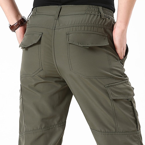 Herren Cargo-Hosen Cargohose Kampfhosen Tasche Einfach Komfort Weich Täglich Outdoor Ausgehen Mode Lässig Schwarz Armeegrün Image