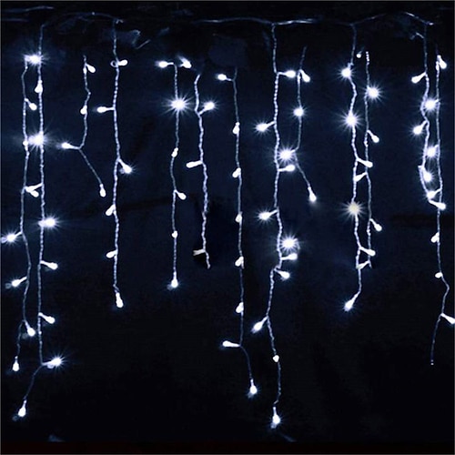 Wasserdichte Lichtervorhänge für den Außenbereich, 3,5 m/4 m/5 m Sternenlichterketten für Zäune, Weihnachtsdekorationen für zu Hause Image