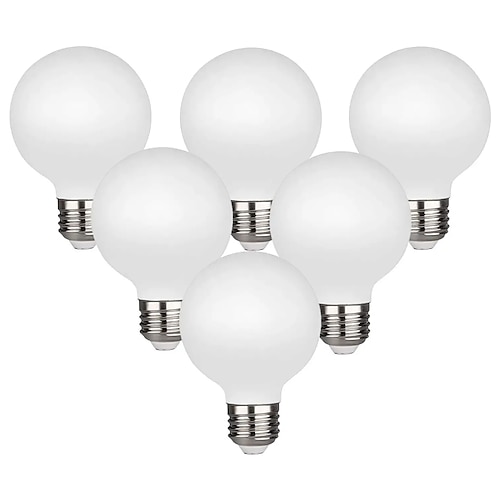 g80 5w led kugelleuchten dimmbare led edison birne 6000k- 2700k 450lm e27 basis opaleszente glasverkleidung ac220v sehr gut geeignet für kosmetikspiegel stehlampe Image
