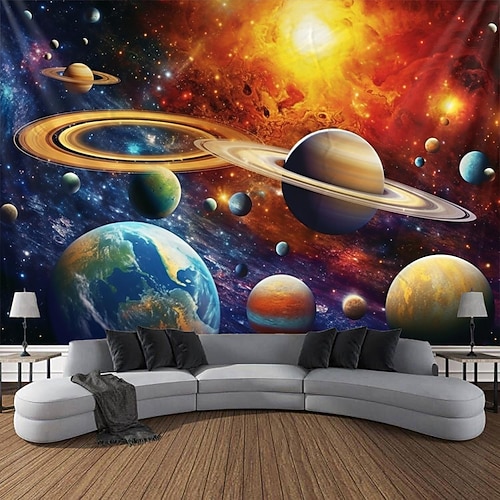 Universum Planet Landschaft Wandteppich Wanddekoration großer Wandteppich Wandbild Dekor Fotografie Hintergrund Decke Vorhang Home Schlafzimmer Wohnzimmer Dekoration Wandtuch XXL Natur Image