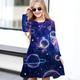 Mädchen' 3D Galaxis Kleid Langarm 3D-Druck Frühling Herbst Täglich Festtage Urlaub Kuschelig Brautkleider schlicht Süß kinderkleidung 3-10 Jahre Schaukelkleid A Linie Kleid Übers Knie Polyester