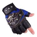 Herren 1 Paar Halbfinger Strassenmode Outdoor Handschuhe Bedruckt Farbblock Schwarz Blau Rote