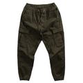 Herren Cargohose Cargohosen Cargohose Techwear Kordelzug Elastische Taille Multi Pocket Glatt Komfort tragbar Casual Täglich Festtage Sport Modisch Schwarz Grün