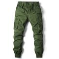 Herren Cargohose Cargohosen Cargohose Hose Hosen Taktisch Kordelzug Elastische Taille Multi Pocket Glatt Atmungsaktiv Draussen In voller Länge Casual Täglich Baumwolle Brautkleider schlicht Taktisch