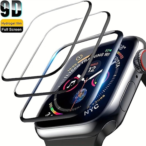 [2 Pack] Beobachten Displayschutzfolie Kompatibel mit Apple Watch Ultra 49mm Series 8 7 41mm 45mm Series 6 5 4 SE 40mm 44mm Series 3 2 1 38mm 42mm Maximale Abdeckung Berührungsempfindlich Blasenfrei Image