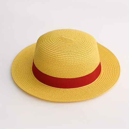 Strohhut, Piratenhut, Ozeanabenteurerhut / Mütze, inspiriert von Luffy, Anime-Cosplay-Accessoires, Hut für Herren und Damen, Cosplay-Halloween-Kostüme Image
