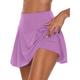 Damen Tennisrock Golfrock Yogashorts 2 in 1 Nahtlos Sonnenschutz Leichtgewichtig Yoga Fitness Fitnesstraining Laufrock Unten Feste Farbe 4 # Dunkelgrau Schwarz Sommer Übergröße Sport Sportkleidung