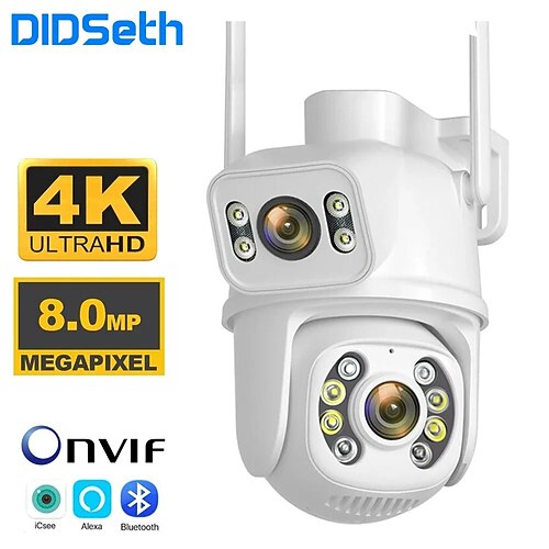 Didseth 8MP 4K WiFi PTZ-Kamera Dual-Objektiv Videoüberwachung Schutz AI Human Monitor Nachtsicht Outdoor Sicherheit CCTV-Kamera Image
