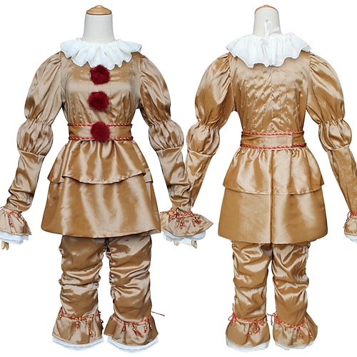 Pennywise-Kostüm für Paare aus „Es", Clown, Killerclown, Cosplay-Kostüm, Outfits, gruseliges Kostüm, Horrorfilmfigur, einfache Karnevalskostüme für Erwachsene, Männer und Frauen, Paare Image