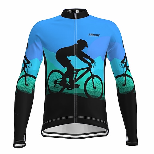 Herren Radtrikot Grafik Langarm Fahhrad Trikot Oberteil mit 3 Gesäßtaschen Mountainbike MTB Straßenradsport Schnelltrocknend Reflektierende Streifen Rückentasche Feuchtigkeitsableitend Sport Gelb Image