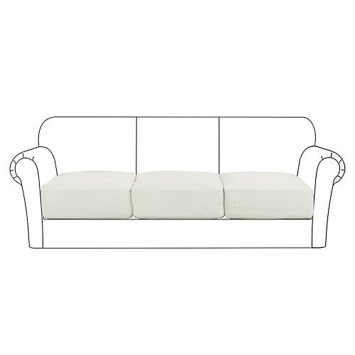 Stretchsofa Sitzkissenbezug Schonbezug elastisch Couch Sessel Loveseat 4 oder 3 Sitzer grau einfarbig massiv weich strapazierfähig waschbar Image