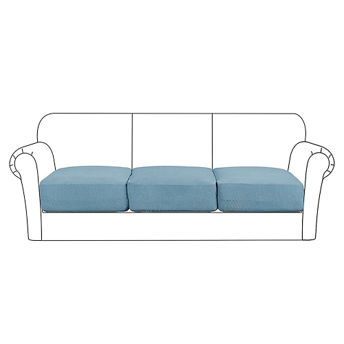 Stretchsofa Sitzkissenbezug Schonbezug elastisch Couch Sessel Loveseat 4 oder 3 Sitzer grau einfarbig massiv weich strapazierfähig waschbar Image