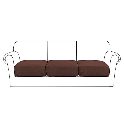 Stretchsofa Sitzkissenbezug Schonbezug elastisch Couch Sessel Loveseat 4 oder 3 Sitzer grau einfarbig massiv weich strapazierfähig waschbar Image