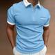 Herren Polos mit Knöpfen Poloshirt Casual Festtage Kargen Kurzarm Modisch Basic Farbblock Taste Tasche Sommer Regular Fit Hellhimmelblau Weiß Rote Marineblau Blau Schwarz-Weiß Polos mit Knöpfen