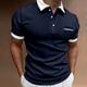 Herren Polos mit Knöpfen Poloshirt Casual Festtage Kargen Kurzarm Modisch Basic Farbblock Taste Tasche Sommer Regular Fit Hellhimmelblau Weiß Rote Marineblau Blau Schwarz-Weiß Polos mit Knöpfen