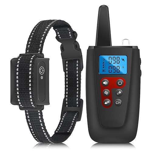 Kein Schock Hundetrainingshalsband 3300 Fuß Reichweite Piepton Vibrations-Haustiertrainer IPX7 Wasserdichtes wiederaufladbares Haustiertrainingshalsband Keine Zacken Geräusch- und Vibrationshalsband Image