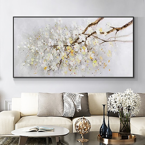 Mintura handgemachte abstrakte Baum-Blumen-Ölgemälde auf Leinwand, Wandkunst, Dekoration, modernes Bild für Heimdekoration, gerolltes, rahmenloses, ungedehntes Gemälde Image