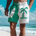 Palm Tree Surfbrett Herren Resort 3D-gedruckte Boardshorts Badehose elastische Taille Kordelzug mit Netzfutter Aloha Hawaii-Stil Urlaub Strand S bis 3XL