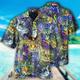 Herren Hemd Hawaiihemd Sommerhemd Tier Katze Grafik-Drucke Umlegekragen Weiß Blau Violett Purpur Casual Hawaiianisch Kurzarm Button-Down Bedruckt Bekleidung Tropisch Modisch Hawaiianisch Weich