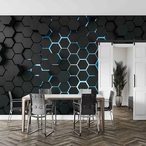 Coole Tapeten, geometrische 3D-Brik-Tapete, Wandgemälde, Heimdekoration, klassische moderne Wandverkleidung, Leinwand, PVC/Vinyl-Material, Kleber erforderlich, selbstklebendes Wandgemälde, Image