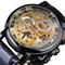 Winner Transparente Mode Uhr Luxus Casual Design Lederarmband Herren Uhren Top Marke Luxus Mechanische Skelettuhr
