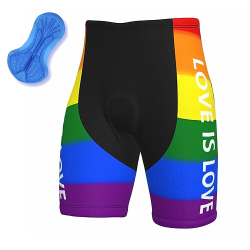 Herren Regenbogen Radsport-Radhose: Fahrradshorts Gepolsterte Fahrradhose Fahhrad Gepolsterte Shorts / Chamois Mountainbike MTB Straßenradsport Sport 3D-Polster Radfahren Schnelltrocknend Image