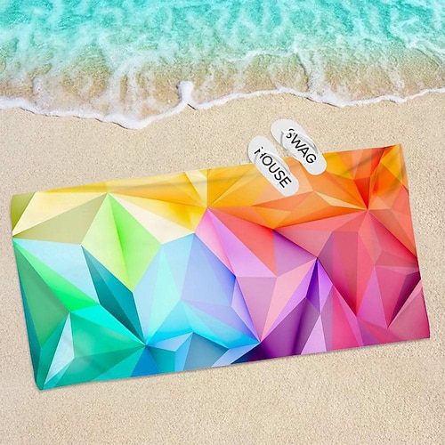 Strandtuch aus Mikrofaser, sandfrei, schnell trocknend, super saugfähig, große Handtücher, Decke für Reisen, Pool, Schwimmen, Camping, Yoga, Mädchen, Frauen, Männer, Erwachsene Image