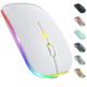 LED-Funkmaus Slim Silent Mouse 2,4 g tragbare mobile optische Office-Maus mit USB- und Typ-C-Empfänger 3 einstellbare dpi-Stufen für Laptop PC Notebook Macbook