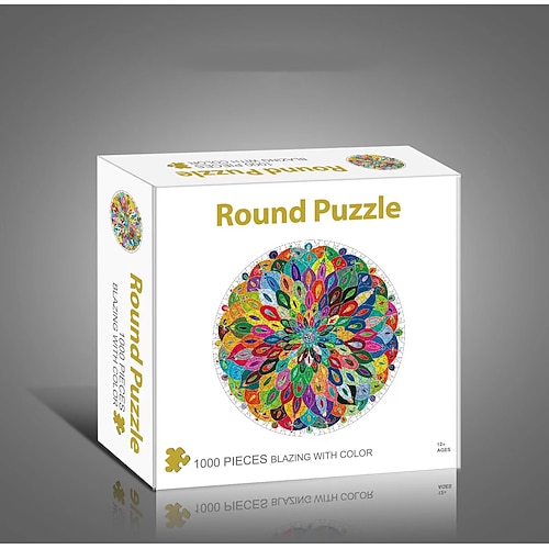 Kreative 1000 Teile flaches weißes Kartenpapier verdicktes Puzzle kreisförmiges Mondliebe-Meer-Puzzlespielzeug für Erwachsene Image