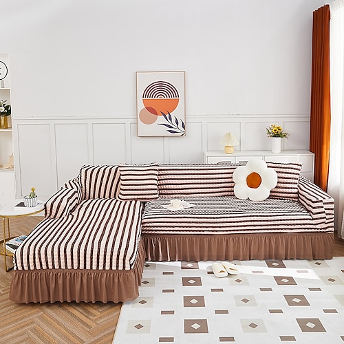 Stretch-Sofabezug, Schonbezug, Jacquard, elastisch, Sofagarnitur, Sessel, Zweisitzer, 4- oder 4- oder 3-Sitzer, Burgunderrot, L-Form, Weiß, Grau, Schwarz, einfarbig, weich, strapazierfähig, waschbar Image