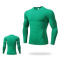 Herren Fitnessstudio-Shirt Kompressions-Shirt Fitness-Shirt Männer-Tops Zip Polo Rundhalsausschnitt Langarm Sport Natur Urlaub Ausgehen Casual Schnell Trocknend Schweißableitend Atmungsaktiv