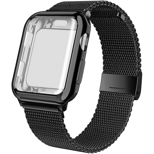Milanaise Armband Kompatibel mit Apple Watch Armband mit Fall Magnetverschluss Edelstahl Ersatzarmband für Series 8 7 6 5 4 3 2 1 SE 49 mm 45 mm 44 mm 42 mm 41 mm 40 mm 38 mm Sreies Ultra SE 8 7 6 5 Image
