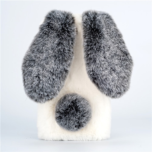 Handy Hülle Handyhüllen Für iPhone 16 15 14 Pro Max Plus 16e 13 12 11 Pro Max Mini Rückseite für Frauen Mädchen Warm Stoßfest Kaninchen Textil TPU Image