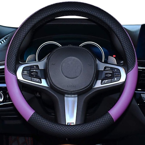 Auto Lenkradbezug Leder Universal 15 Zoll Fit Anti-Rutschamp;Ampere; Geruchsfrei Image