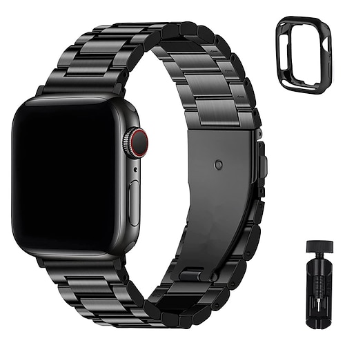 Sportarmband Kompatibel mit Apple Watch Armband 38mm 40mm 41mm 42mm 44mm 45mm 49mm mit Fall mit Entfernungswerkzeug Edelstahl Ersatzarmband für iwatch Ultra 2 Series 9 8 7 SE 6 5 4 3 2 1 Image