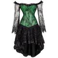 Retro Vintage Sexy Rokoko Punk Gothic Renaissance Kleid Überbrust Korsett Vollbusig Bodyshaper Kurz / Mini Damen Spitze Schulterfrei Jacquard Halloween Party / Abend Abiball oben