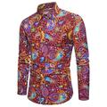 Herren Hemd Grafik-Shirt Paisley-Muster Stammes Kragen Quadratischer Ausschnitt Gelb Rote Marineblau Grün Khaki Übergröße Strasse Casual Langarm Bedruckt Bekleidung Baumwolle Polyester Modisch