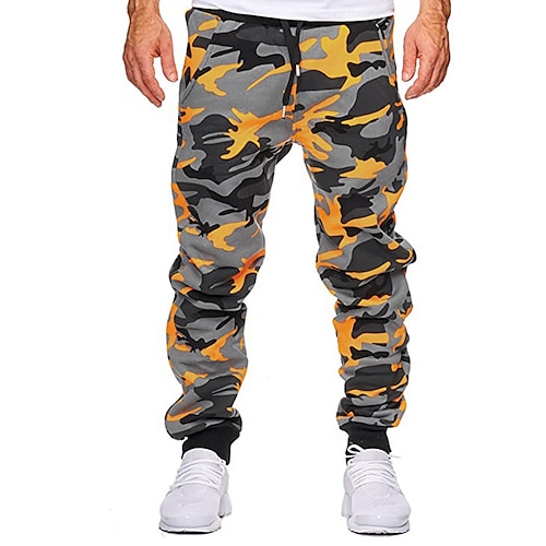 Herren Jogginghose Trainingshose Jogginghose Jogger Hose Hosen Hosen Hose Camo-Hosen Elastische Taille Jacquard Tarnfarben Draussen In voller Länge Casual Täglich Baumwolle Strassenmode Tarnblau Image