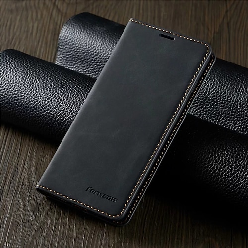 Handy Hülle Handyhüllen Für Samsung Galaxy S25 S24 S23 S22 S21 FE S20 Plus A14 A54 A73 A53 Brieftaschenhülle Klapphülle Mit Ständer Mit Kartenhalter Magnetischer Flip Einfarbig PU-Leder Image