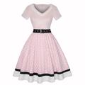 Polka Dots Retro Vintage 1950er Cocktailkleid Vintage Kleid Kleid Schlagkleid Knielang Übergröße Damen Erwachsene Kleid Sommer