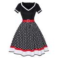 Polka Dots Retro Vintage 1950er Cocktailkleid Vintage Kleid Kleid Schlagkleid Knielang Übergröße Damen Erwachsene Kleid Sommer